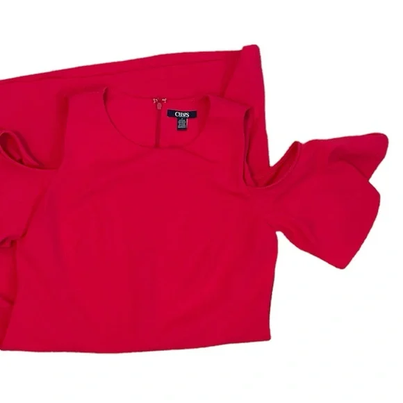 Pink Chaps Cold Shoulder Dress - Size 10 - Picture 3 of 4